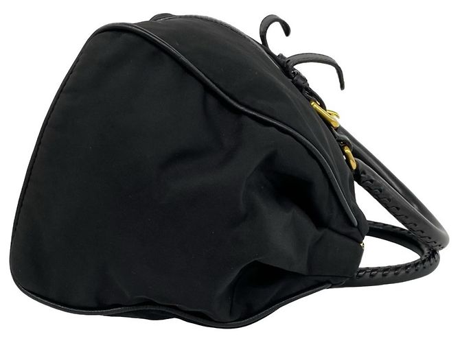 Tote Prada Schultertasche aus Tessuto-Nylon und Leder Schwarz - Ansicht 6