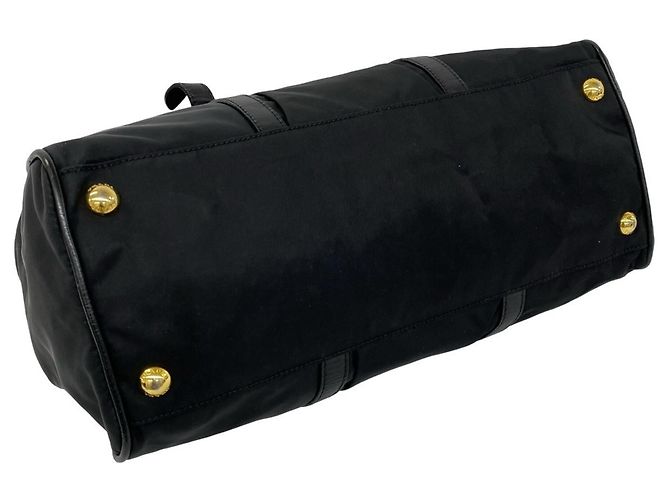 Tote Prada Schultertasche aus Tessuto-Nylon und Leder Schwarz - Ansicht 7
