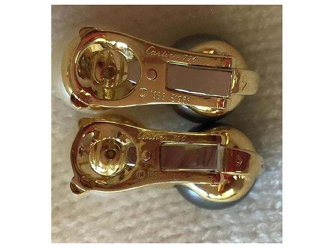 Cartier Perlen- und Diamantohrringe Weiß - Ansicht 6