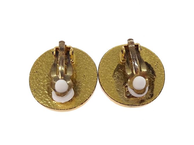 Chanel CC Round Clip-On Metal D'oro - vista 5
