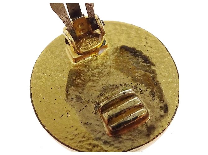 Chanel CC Round Clip-On Metal D'oro - vista 6