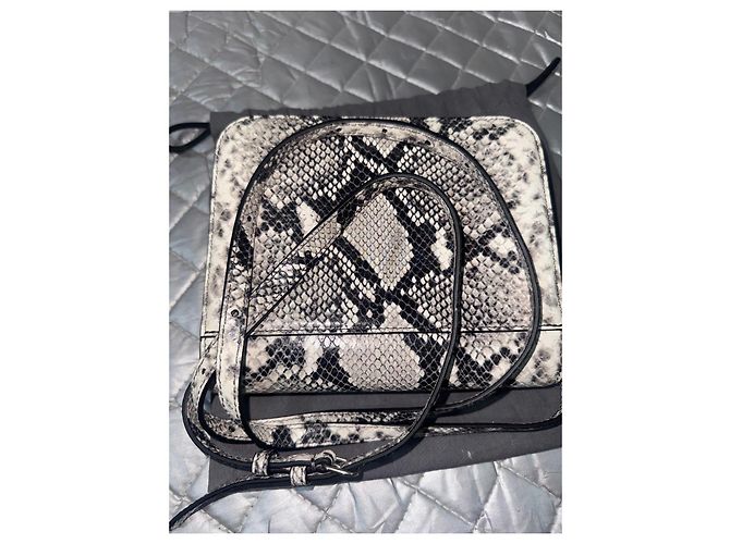 Balenciaga python leather shoulder bag Black White Grey Python print - view 3