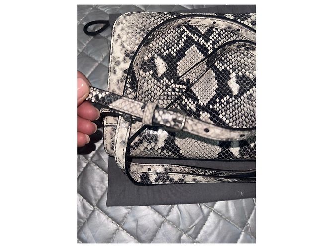 Balenciaga python leather shoulder bag Black White Grey Python print - view 4