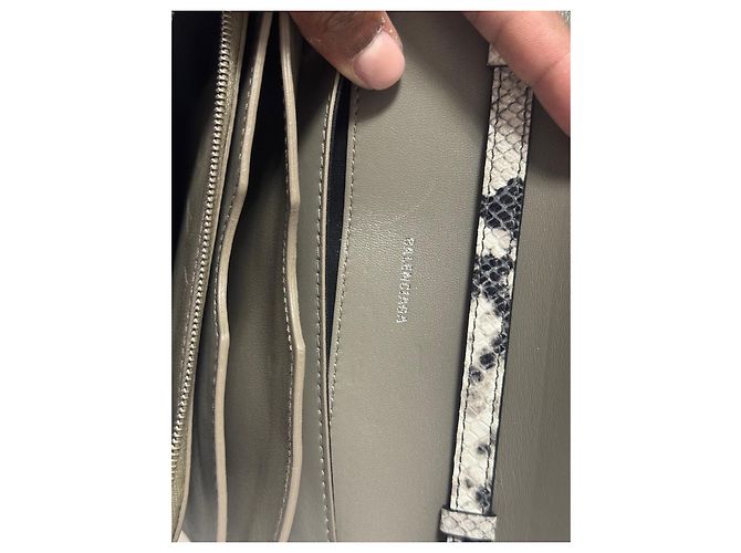 Balenciaga python leather shoulder bag Black White Grey Python print - view 5