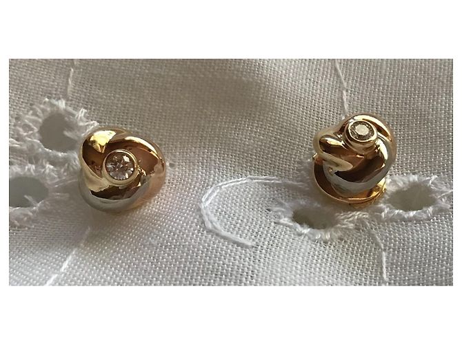 Cartier Trinity Ohrringe mit Diamanten Silber Weiß Golden - Ansicht 4
