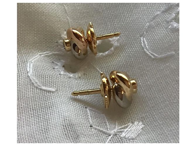 Cartier Trinity Ohrringe mit Diamanten Silber Weiß Golden - Ansicht 5