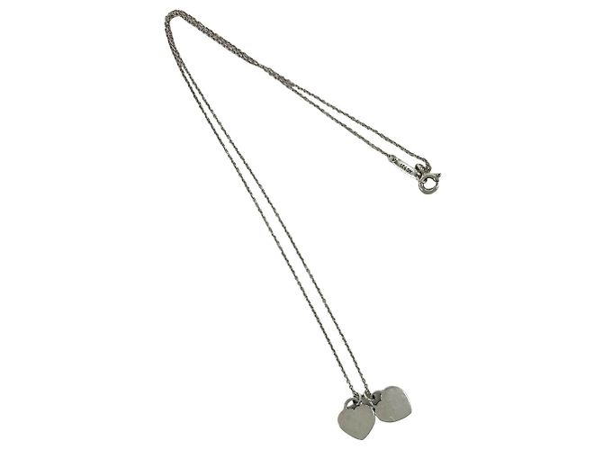 Tiffany & Co Collana Tiffany Vintage Double Heart Tag Argento - vista 6