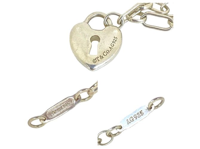 Bracciale a catena con ciondolo a cuore e lucchetto in argento Tiffany & Co. - vista 3