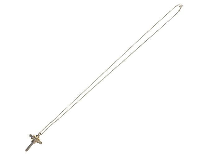 Tiffany & Co Collana Croce Tiffany Vintage Signature Argento D'oro - vista 6