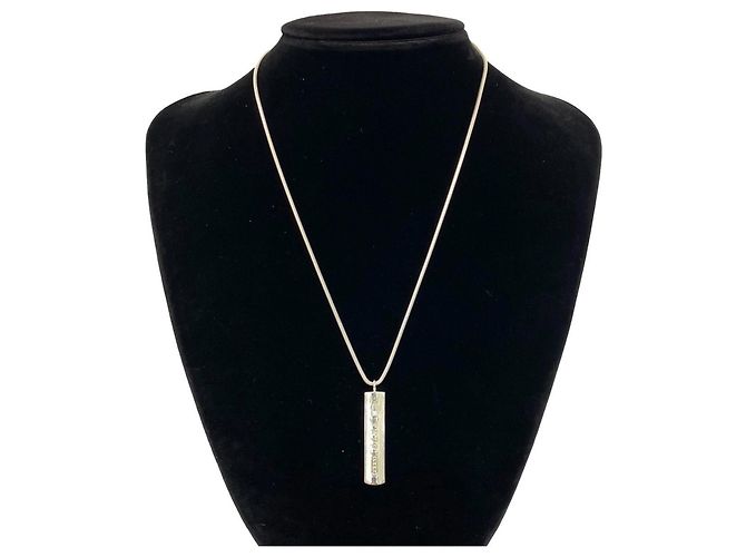 Tiffany & Co Collier Tiffany Vintage 1837 Narrow Bar Argenté - vue 2