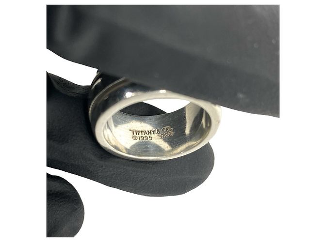 Tiffany & Co Anel Tiffany Vintage Grooved Double Line Prata - vista 3