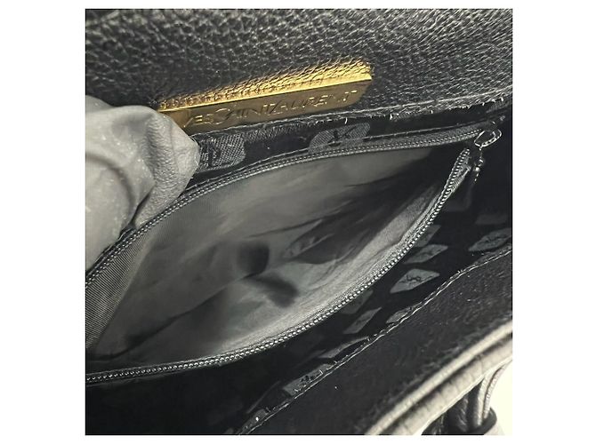 Borsa a tracolla in pelle con logo traforato Yves Saint Laurent Nero - vista 10