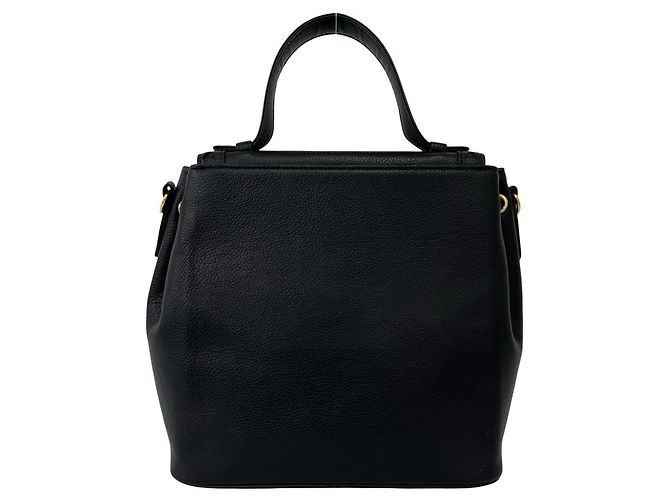 Borsa a tracolla in pelle con logo traforato Yves Saint Laurent Nero - vista 3