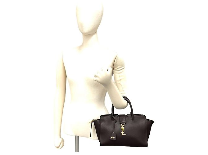 Borsa Saint Laurent Downtown Baby Cabas Marrone - vista 2