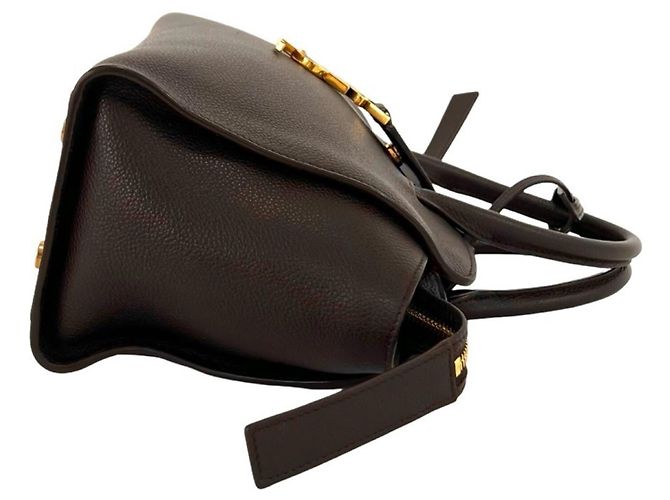 Borsa Saint Laurent Downtown Baby Cabas Marrone - vista 6