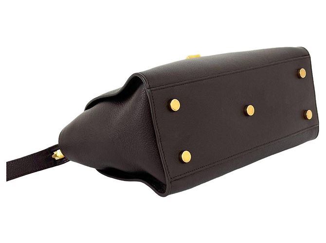 Borsa Saint Laurent Downtown Baby Cabas Marrone - vista 7