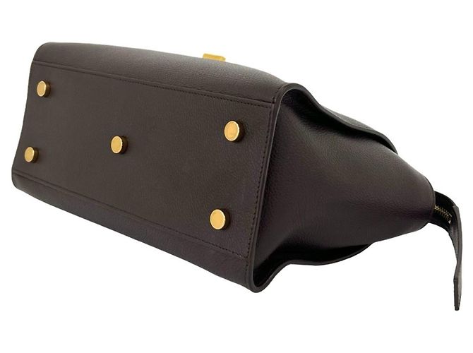 Borsa Saint Laurent Downtown Baby Cabas Marrone - vista 8