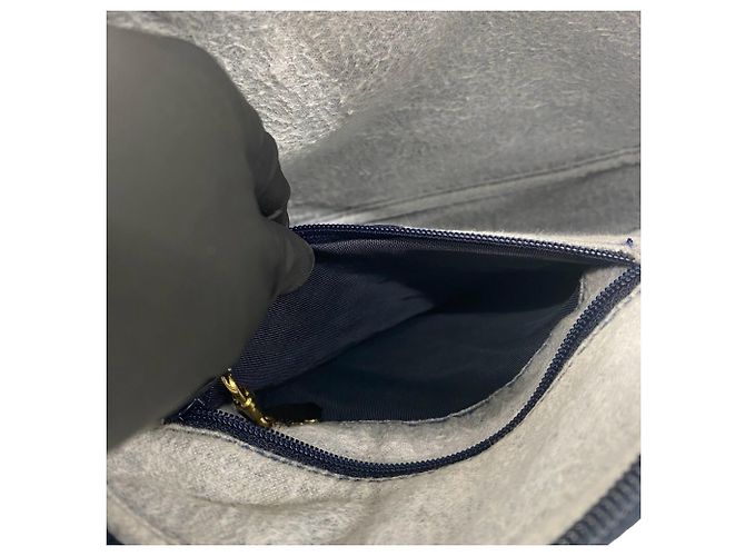 GUCCI Mini Schultertasche/Tasche aus Leder mit Micro GG Logo-Muster Marineblau - Ansicht 10