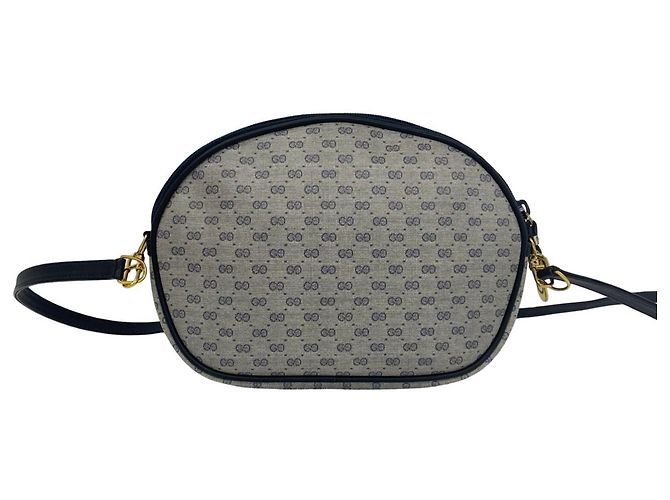 GUCCI Mini Schultertasche/Tasche aus Leder mit Micro GG Logo-Muster Marineblau - Ansicht 3