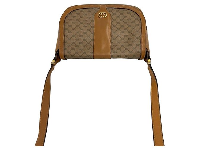 Borsa a tracolla mini Gucci in pelle marrone con motivo Micro GG Logo - vista 4