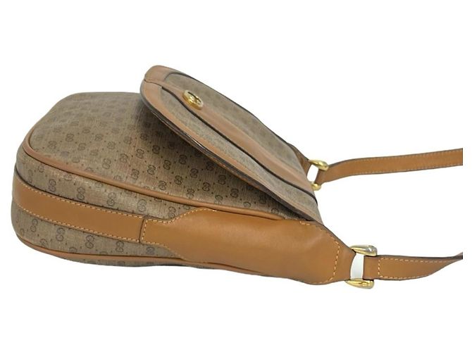 Borsa a tracolla mini Gucci in pelle marrone con motivo Micro GG Logo - vista 6
