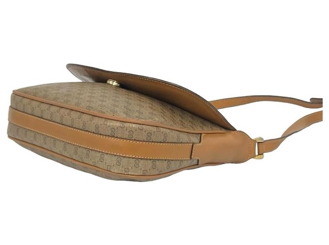 Borsa a tracolla mini Gucci in pelle marrone con motivo Micro GG Logo - vista 8