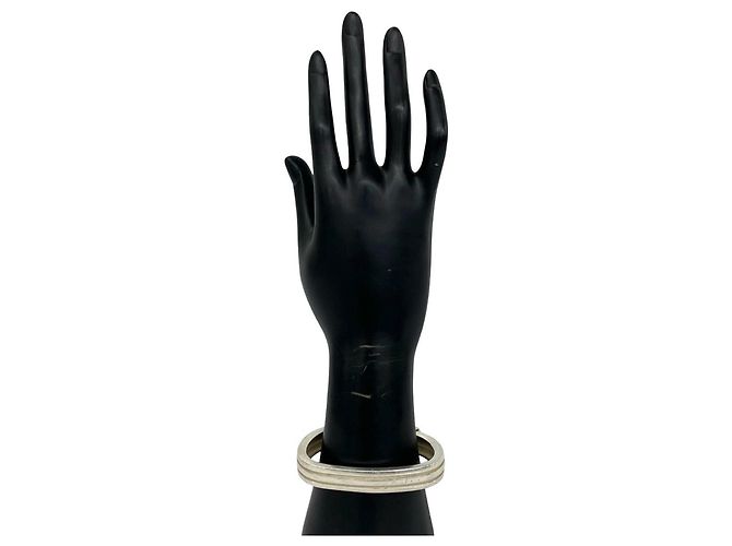 Tiffany & Co Bracciale Rigido Tiffany Vintage Grooved Cuff in Argento Sterling - vista 2