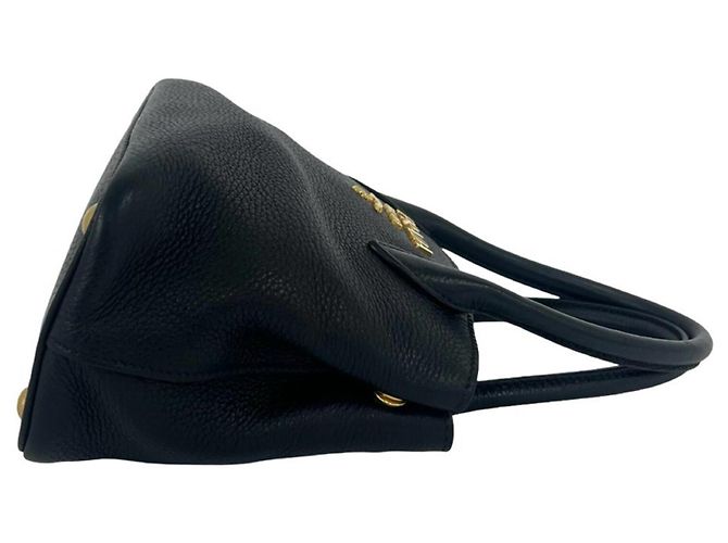 Tote Prada Logo Hardware Leder 3-Wege Schultertasche Schwarz - Ansicht 6