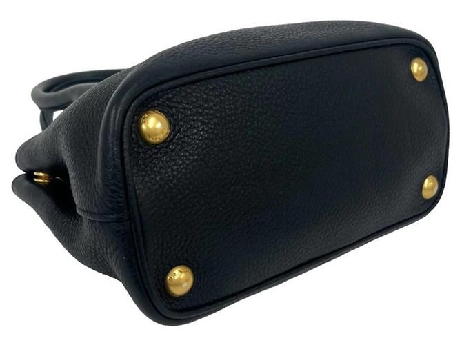 Tote Prada Logo Hardware Leder 3-Wege Schultertasche Schwarz - Ansicht 7