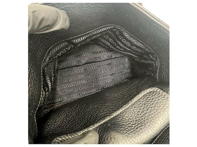 Tote Prada Logo Hardware Leder 3-Wege Schultertasche Schwarz - Ansicht 9