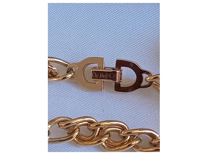 Christian Dior Collar largo de metal dorado y perlas - vista 12