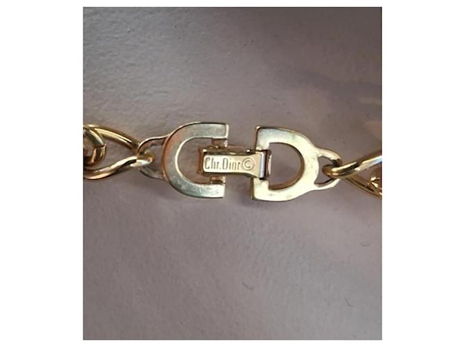 Christian Dior Collar largo de metal dorado y perlas - vista 7