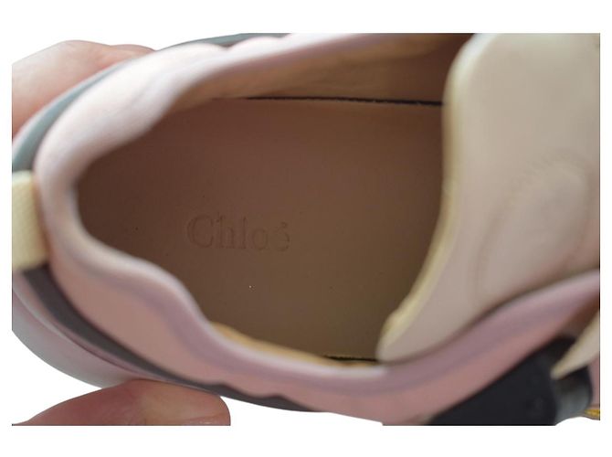 Sapatilhas baixas chunky multicoloridas CHLOÉ Sonnie EU 38 Caixa Marrom Rosa Bege Amarelo - vista 12