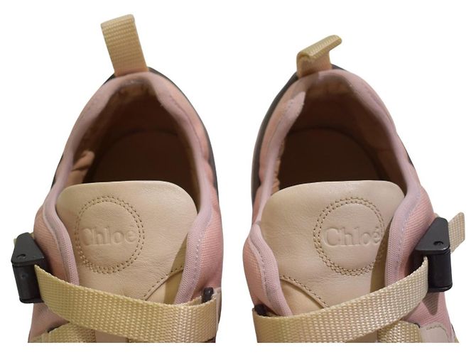 Sapatilhas baixas chunky multicoloridas CHLOÉ Sonnie EU 38 Caixa Marrom Rosa Bege Amarelo - vista 13