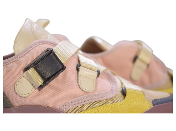Sapatilhas baixas chunky multicoloridas CHLOÉ Sonnie EU 38 Caixa Marrom Rosa Bege Amarelo - vista 14