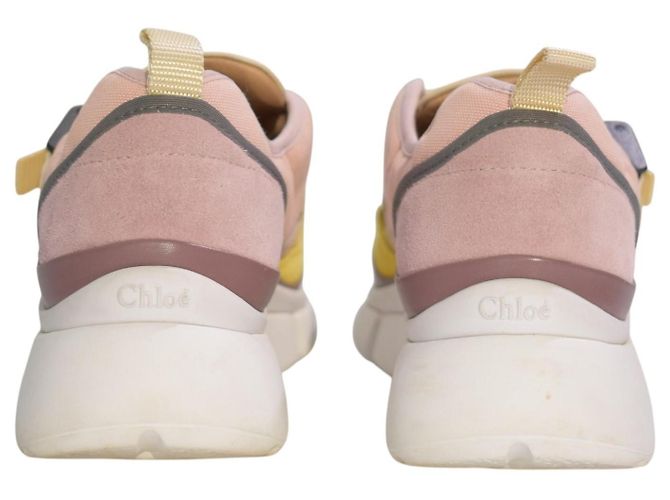 Sapatilhas baixas chunky multicoloridas CHLOÉ Sonnie EU 38 Caixa Marrom Rosa Bege Amarelo - vista 8