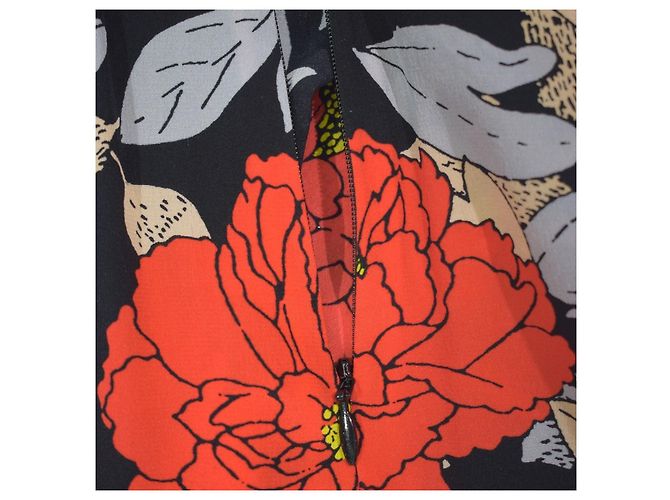 Mono Halter de Seda Diane von Furstenberg DVF para Mujer 4 Rojo Floral Pata Ancha Negro Roja Beige - vista 10