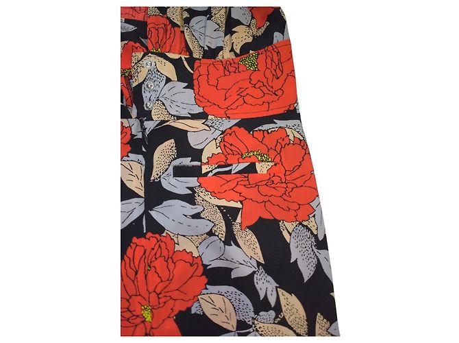 Mono Halter de Seda Diane von Furstenberg DVF para Mujer 4 Rojo Floral Pata Ancha Negro Roja Beige - vista 12