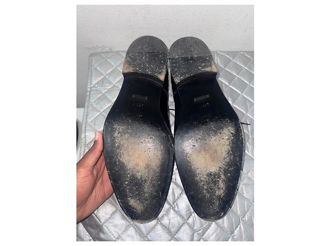 Gucci Schwarze Leder-Schnürschuhe - Ansicht 7