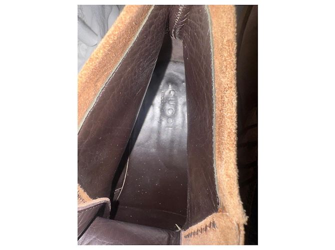 Stivaletti in camoscio Gucci Marrone - vista 6