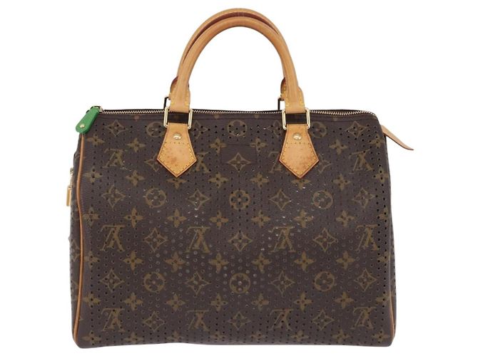 Louis Vuitton Speedy Perforated Monogram Canvas 30 Castaño - vista 2