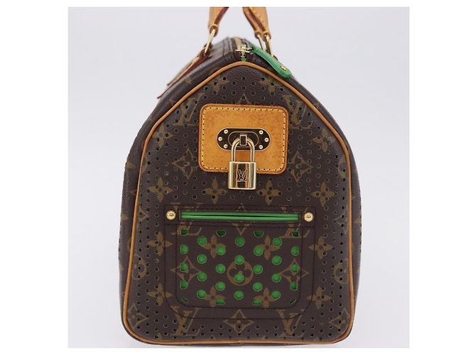 Louis Vuitton Speedy Perforated Monogram Canvas 30 Castaño - vista 3