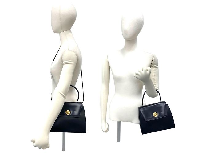 Céline Bolsa de mão Celine Vintage Starball em couro de bezerro com ferragens Preto - vista 2