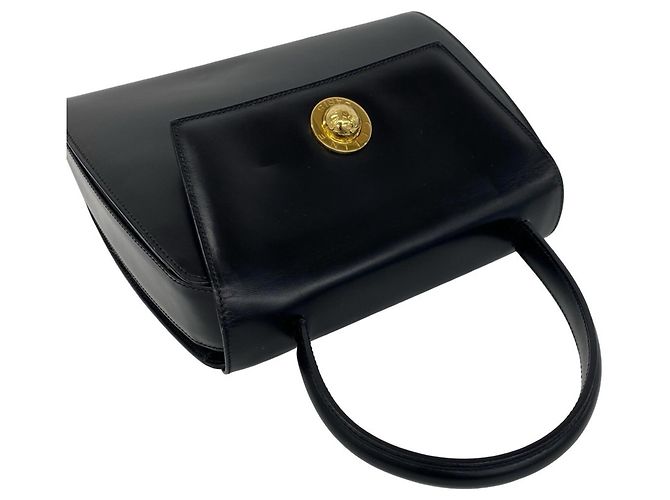 Céline Bolsa de mão Celine Vintage Starball em couro de bezerro com ferragens Preto - vista 4