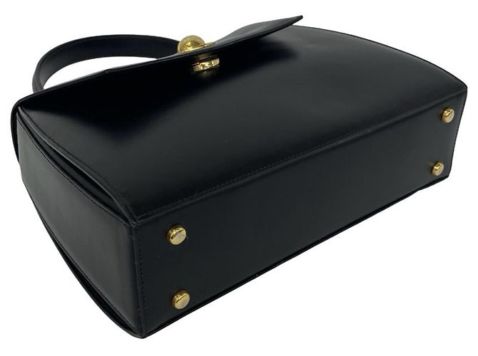 Céline Bolsa de mão Celine Vintage Starball em couro de bezerro com ferragens Preto - vista 7