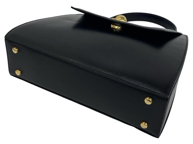 Céline Bolsa de mão Celine Vintage Starball em couro de bezerro com ferragens Preto - vista 8