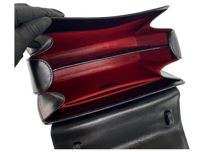 Céline Bolsa de mão Celine Vintage Starball em couro de bezerro com ferragens Preto - vista 9
