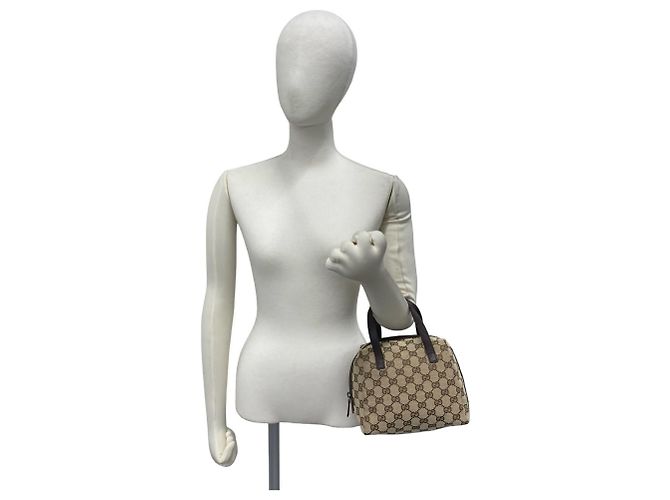 Borsa Gucci in tela GG e pelle Marrone - vista 2