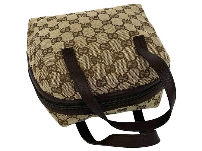 Borsa Gucci in tela GG e pelle Marrone - vista 4