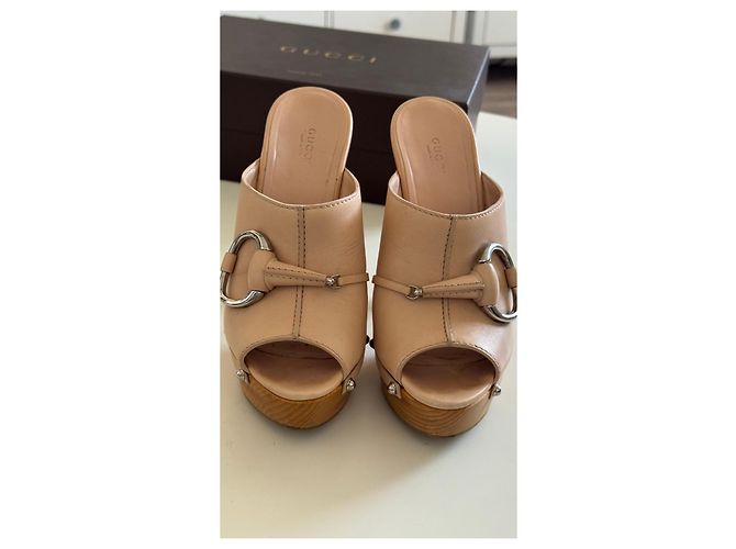 Zoccoli Gucci Horsebit Beige - vista 10